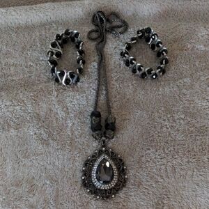Elegant Black Statement Jewelry Set